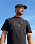 CAMISETA OVERSIZE CON RELIEVE TONAL NEGRA
