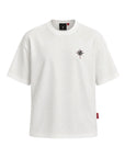 T-shirt oversize con rosa bianco sporco
