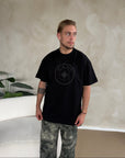 CAMISETA OVERSIZE CON RELIEVE TONAL NEGRA