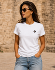 CAPO Women’s Signature Patch T-Shirt – White
